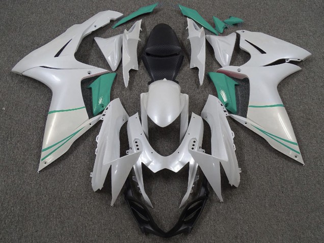 2011-2024 Suzuki GSXR 600 / GSXR 750 Motorcycle Fairings - Pearl White and T Blue Canada Suppliers