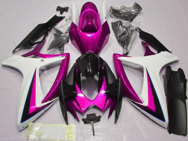 2006-2007 Suzuki GSXR 600 / GSXR 750 Motorcycle Fairings - White Pink Glossy Black Canada Suppliers