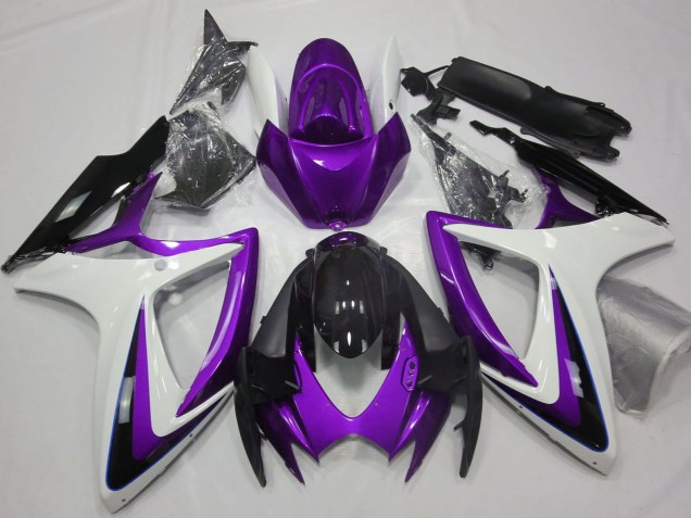 2006-2007 Suzuki GSXR 600 / GSXR 750 Motorcycle Fairings - Purple White Glossy Black Canada Suppliers