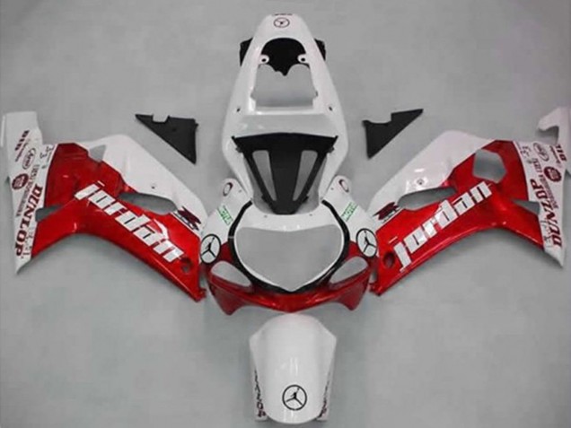 2001-2003 Suzuki GSXR 600 / GSXR 750 Motorcycle Fairings - White Red Jordan Dunlop Canada Suppliers