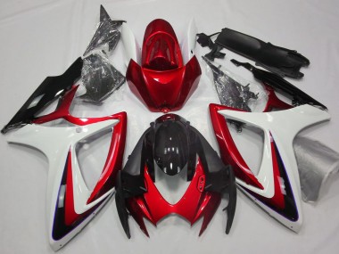 2006-2007 Suzuki GSXR 600 / GSXR 750 Motorcycle Fairings - White Red Glossy Black Canada Suppliers