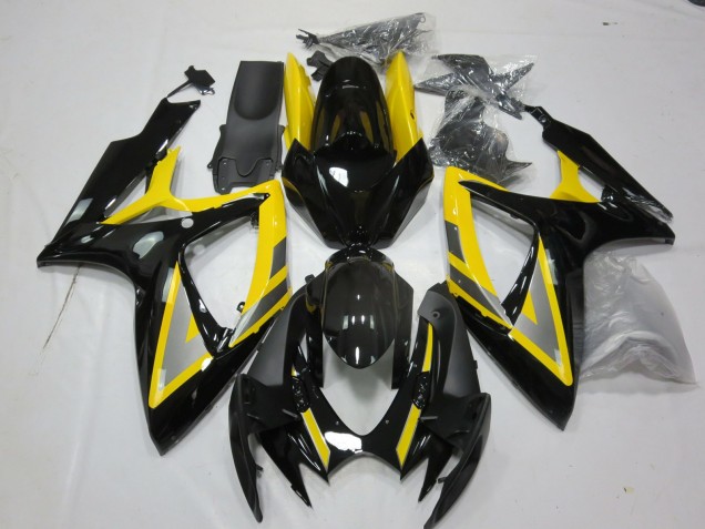 2006-2007 Suzuki GSXR 600 / GSXR 750 Motorcycle Fairings - Yellow Silver Glossy Black Canada Suppliers