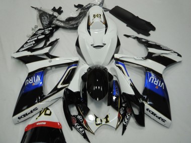 2006-2007 Suzuki GSXR 600 / GSXR 750 Motorcycle Fairings - White Blue Glossy Black Viru Canada Suppliers