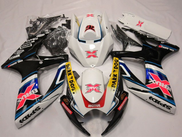2006-2007 Suzuki GSXR 600 / GSXR 750 Motorcycle Fairings - White Red Blue Yellow Dark Dog X 76 BRUX Canada Suppliers