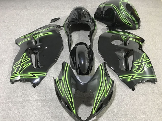 1996-2007 Suzuki GSXR 1300 Motorcycle Fairings - Glossy Black Green Lightning Canada Suppliers