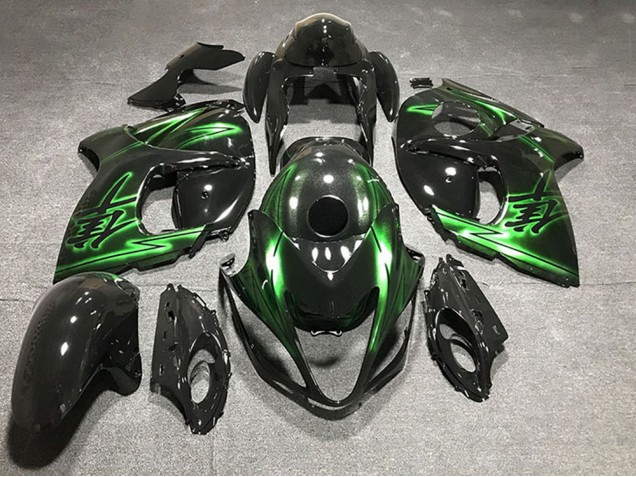 2008-2020 Suzuki GSXR 1300 Motorcycle Fairings - Glossy Black and Green Canada Suppliers