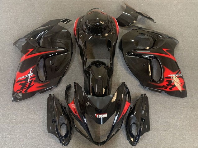 2008-2020 Suzuki GSXR 1300 Motorcycle Fairings - Glossy Black with Red Logo Canada Suppliers