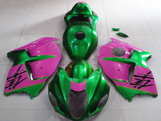1996-2007 Suzuki GSXR 1300 Motorcycle Fairings - Glossy Green and Pink Canada Suppliers