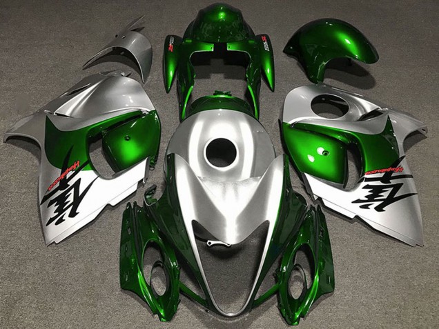 2008-2020 Suzuki GSXR 1300 Motorcycle Fairings - Glossy Green and Silver Canada Suppliers