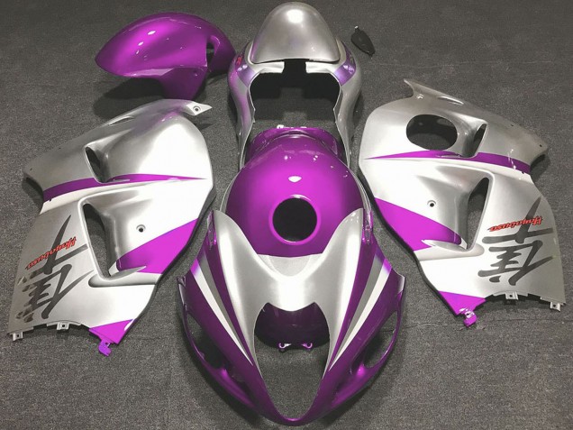 1996-2007 Suzuki GSXR 1300 Motorcycle Fairings - Glossy Pink and Silver Canada Suppliers