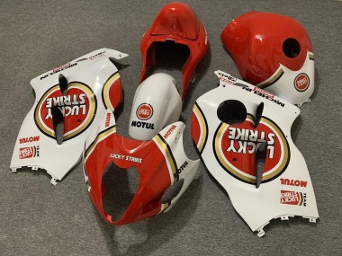 1996-2007 Suzuki GSXR 1300 Motorcycle Fairings - White Red Lucky Strike Canada Suppliers