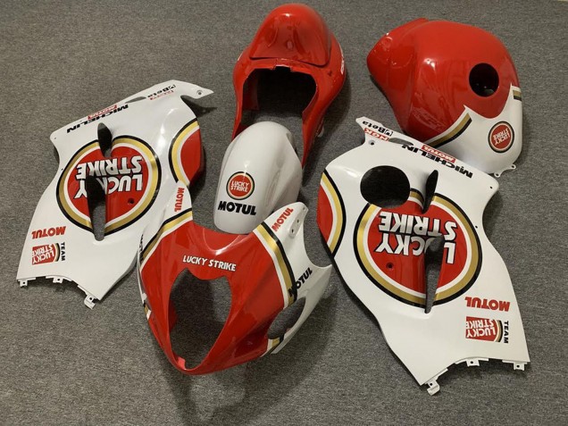 1996-2007 Suzuki GSXR 1300 Motorcycle Fairings - White Red Lucky Strike Canada Suppliers