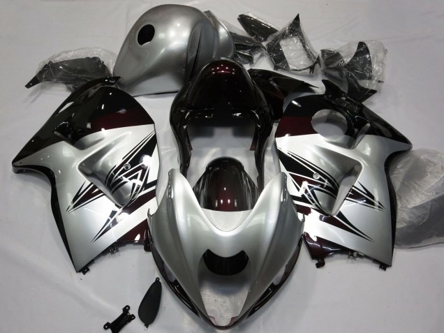 1996-2007 Suzuki GSXR 1300 Motorcycle Fairings - Silver Dark Red Canada Suppliers