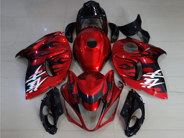 2008-2020 Suzuki GSXR 1300 Motorcycle Fairings - Red Black Flame Canada Suppliers