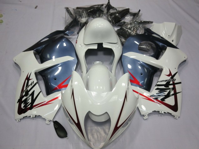 1996-2007 Suzuki GSXR 1300 Motorcycle Fairings - White and Dusty Blue Canada Suppliers