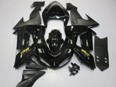 2006-2007 Kawasaki ZX10R Motorcycle Fairings - Glossy Black Matte Black and Gold Canada Suppliers