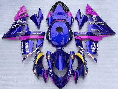 2004-2005 Kawasaki ZX10R Motorcycle Fairings - Blue and Pink Trick Star Canada Suppliers
