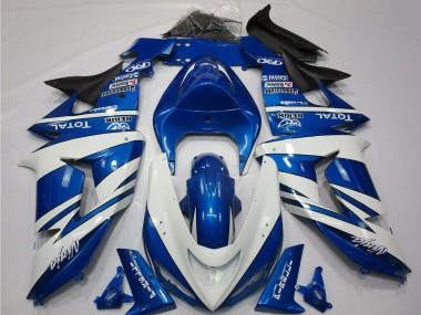 2006-2007 Kawasaki ZX10R Motorcycle Fairings - Blue White Black Canada Suppliers