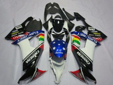 2008-2010 Kawasaki ZX10R Motorcycle Fairings - Glossy Black White Blue Red Eurobet Lee Carrera Star Canada Suppliers