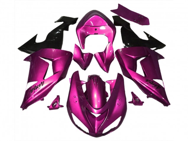 2006-2007 Kawasaki ZX10R Motorcycle Fairings - Pink Glossy Black Canada Suppliers