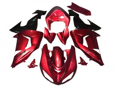 2006-2007 Kawasaki ZX10R Motorcycle Fairings - Red Glossy Black Canada Suppliers