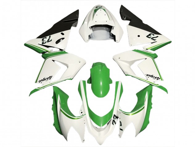 2004-2005 Kawasaki ZX10R Motorcycle Fairings - Glossy White Green Canada Suppliers