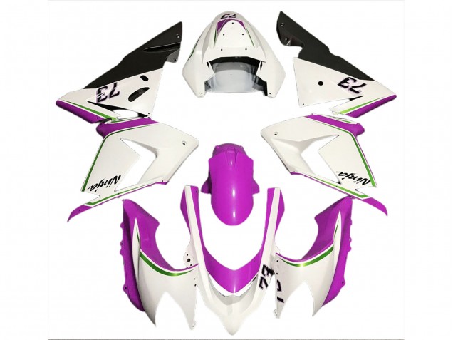 2004-2005 Kawasaki ZX10R Motorcycle Fairings - Glossy White Pink Canada Suppliers