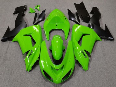2006-2007 Kawasaki ZX10R Motorcycle Fairings - Green Matte Black Canada Suppliers