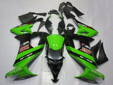 2008-2010 Kawasaki ZX10R Motorcycle Fairings - Green Black Red Kick Elf Henleys Vent-Axia Canada Suppliers