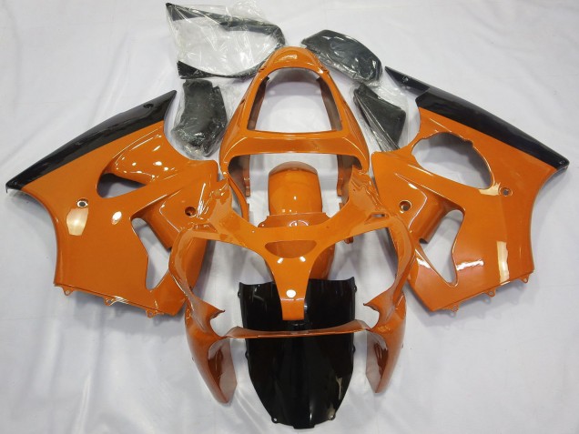 2000-2002 Kawasaki ZX6R Motorcycle Fairings - Orange Glossy Black Canada Suppliers