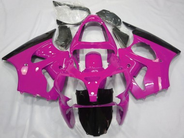 2000-2002 Kawasaki ZX6R Motorcycle Fairings - Pink Glossy Black Canada Suppliers