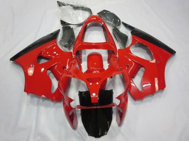2000-2002 Kawasaki ZX6R Motorcycle Fairings - Red Glossy Black Canada Suppliers