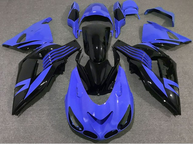 2006-2011 Kawasaki ZX14R Motorcycle Fairings - Blue Glossy Black Canada Suppliers