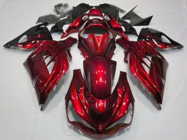 2012-2024 Kawasaki ZX14R ZZR1400 Motorcycle Fairing - Red Glossy Black Canada Suppliers