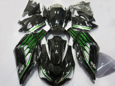 2012-2024 Kawasaki ZX14R ZZR1400 Motorcycle Fairings - Glossy Black Green Canada Suppliers