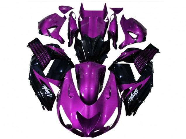 2006-2011 Kawasaki ZX14R Motorcycle Fairings - Purple Glossy Black White Ninja Canada Suppliers