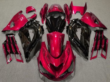 2012-2024 Kawasaki ZX14R ZZR1400 Motorcycle Fairings - Red Glossy Black Canada Suppliers
