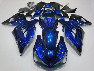 2012-2024 Kawasaki ZX14R ZZR1400 Motorcycle Fairings - Blue Glossy Black Canada Suppliers