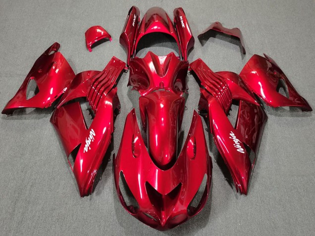 2006-2011 Kawasaki ZX14R Motorcycle Fairings - Red White Ninja Canada Suppliers