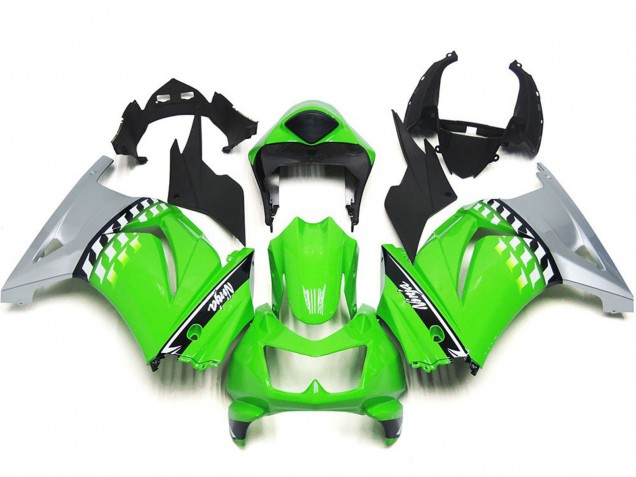 2008-2012 Kawasaki Ninja 250 Motorcycle Fairings - Green Silver Black Canada Suppliers