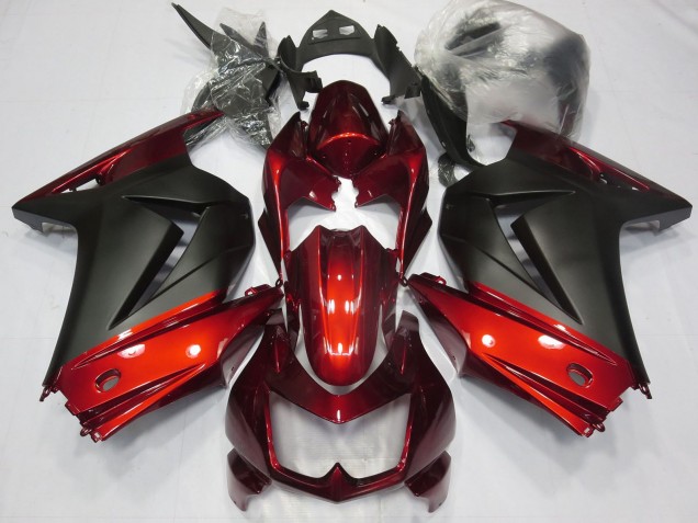 2008-2012 Kawasaki Ninja 250 Motorcycle Fairings - Red Matte Black Canada Suppliers