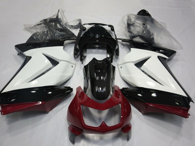 2008-2012 Kawasaki Ninja 250 Motorcycle Fairings - White Red Glossy Black Canada Suppliers