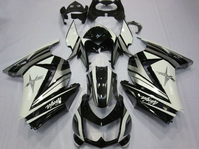 2008-2012 Kawasaki Ninja 250 Motorcycle Fairings - White Silver Star Glossy Black Canada Suppliers
