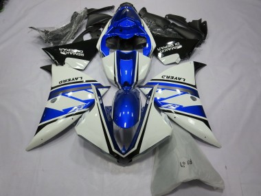 2012-2014 Yamaha R1 Motorcycle Fairings - White Blue Black Layerd Semakin Didepan Canada Suppliers