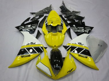 2012-2014 Yamaha R1 Motorcycle Fairings - White Yellow Glossy Black Canada Suppliers
