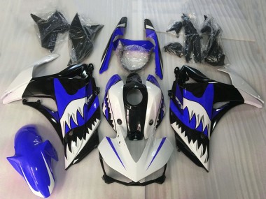 2015-2018 Yamaha R3 Motorcycle Fairings - White Blue Glossy Black Shark Canada Suppliers