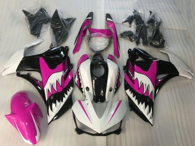 2015-2018 Yamaha R3 Motorcycle Fairings - White Pink Glossy Black Shark Canada Suppliers