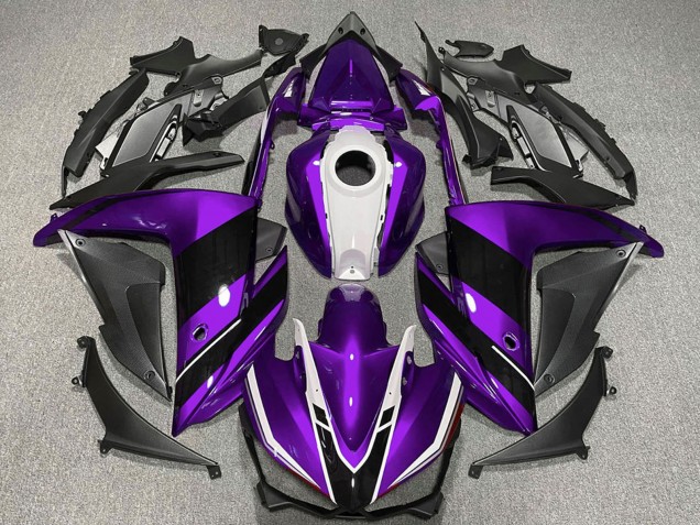 2015-2018 Yamaha R3 Motorcycle Fairings - Purple White Glossy Black Canada Suppliers