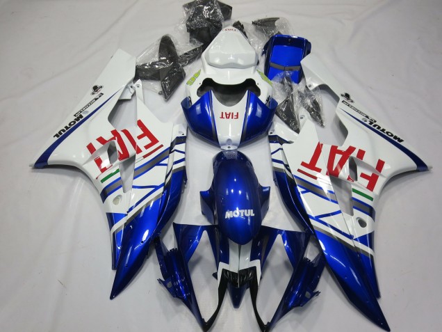 2006-2007 Yamaha R6 Motorcycle Fairings - White Blue Red Fiat Motul Michelin Canada Suppliers
