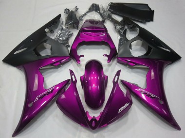 2005 Yamaha R6 Motorcycle Fairings - Dark Pink Matte Black Canada Suppliers